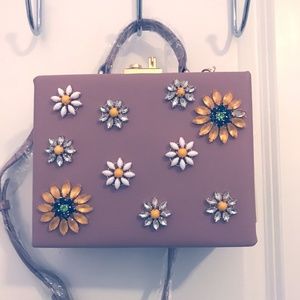 Madison West Floral Stoned Crossbody Bag